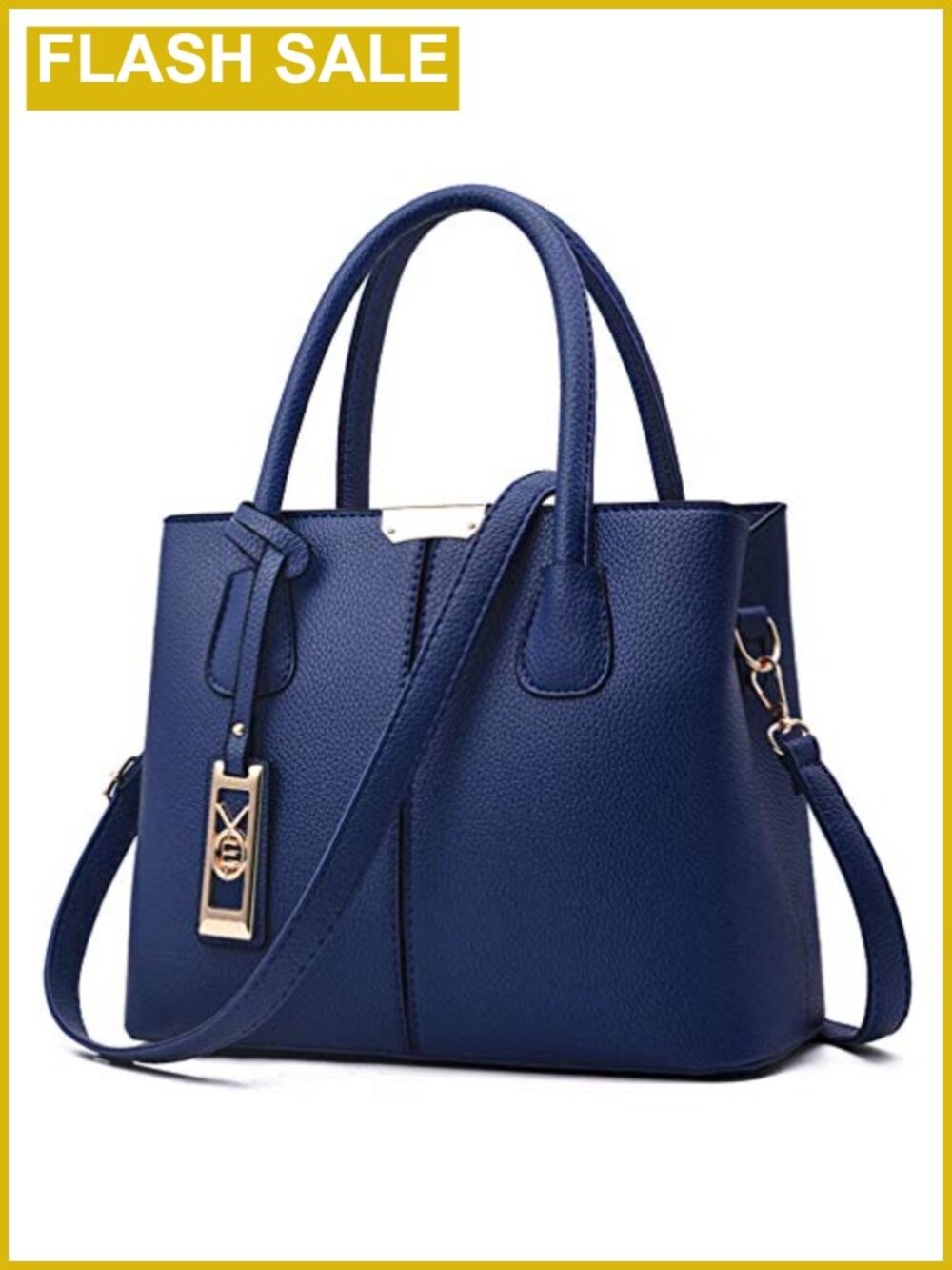 Women's PU Leather Satchel Tote Handbag with Detachable Crossbody Strap